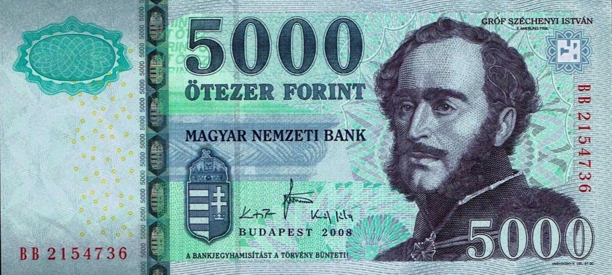 Front of Hungary p199a: 5000 Forint from 2008