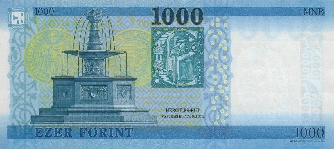 Back of Hungary p203b: 1000 Forint from 2018