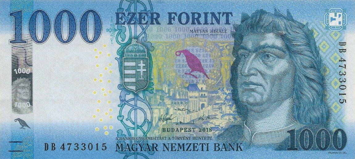Front of Hungary p203b: 1000 Forint from 2018