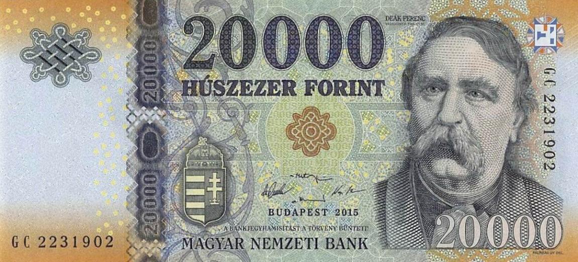 Front of Hungary p207a: 20000 Forint from 2015