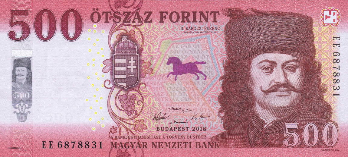 Front of Hungary p208: 500 Forint from 2018