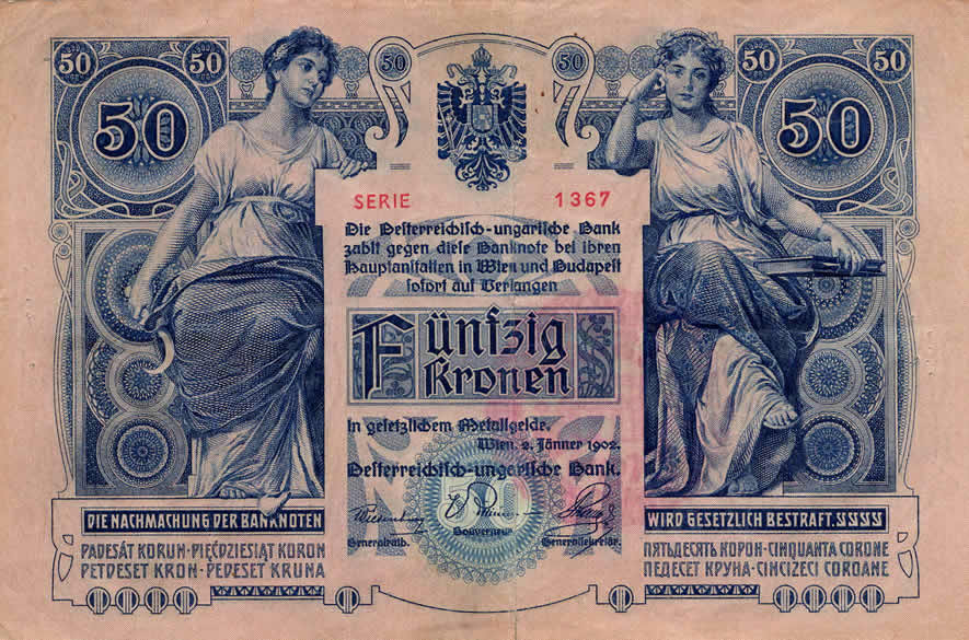 Back of Hungary p24: 50 Korona from 1920