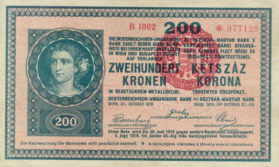 Front of Hungary p29: 200 Korona from 1920