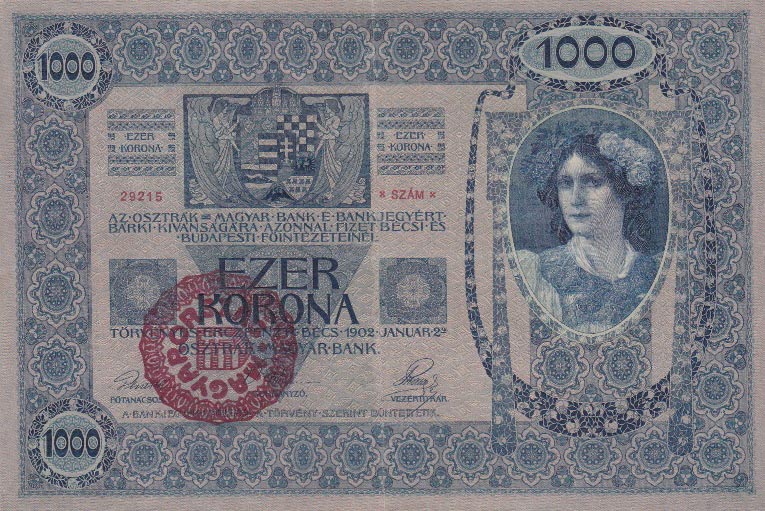 Front of Hungary p31: 1000 Korona from 1920