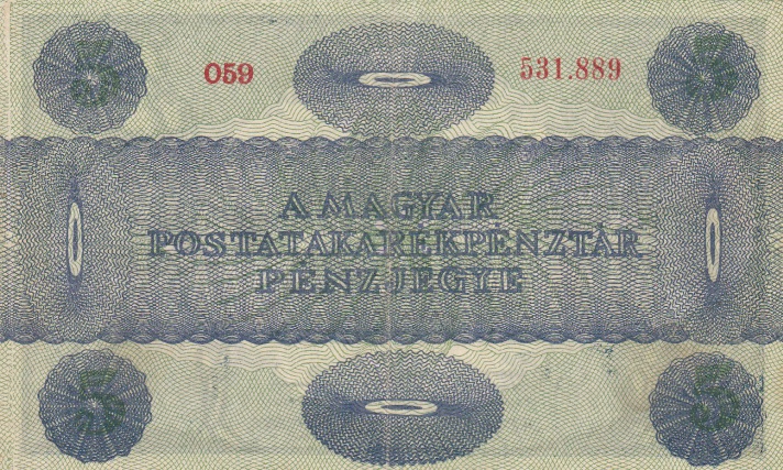 Back of Hungary p35: 5 Korona from 1919