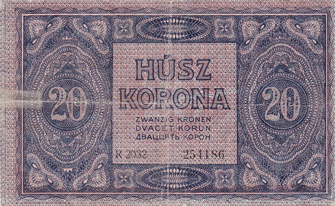 Back of Hungary p42: 20 Korona from 1919