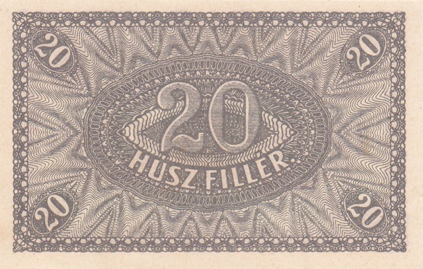 Back of Hungary p43: 20 Filler from 1920