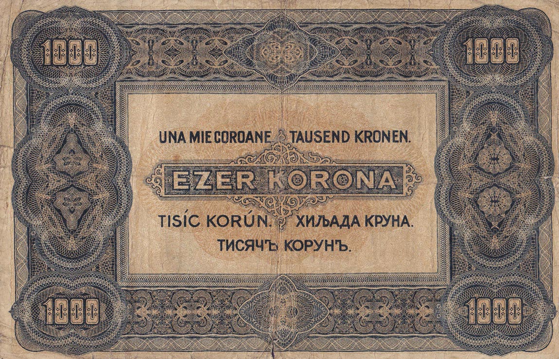 Back of Hungary p66a: 1000 Korona from 1920