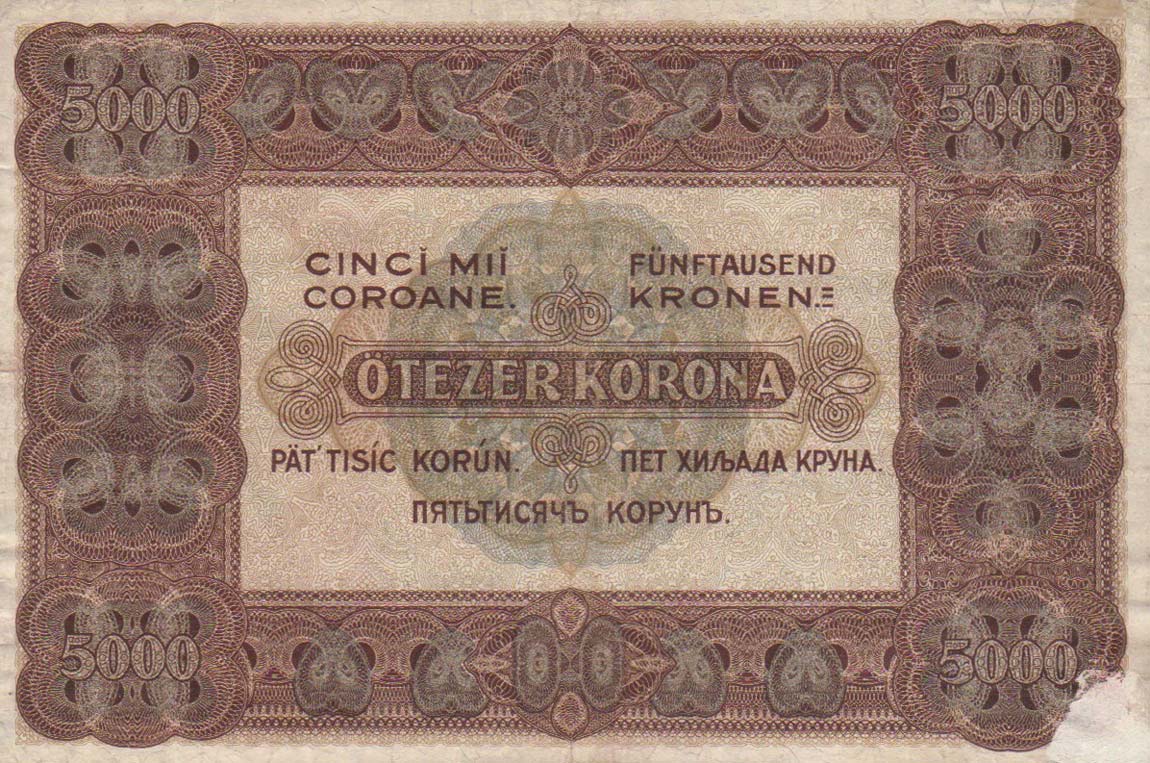 Back of Hungary p67a: 5000 Korona from 1920