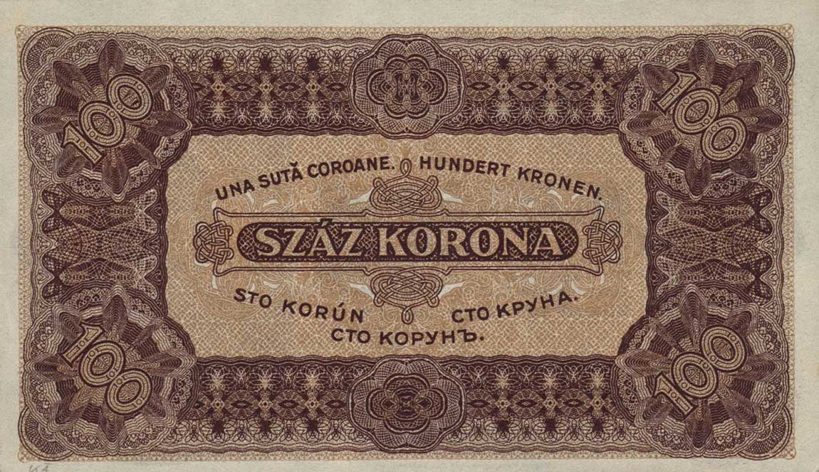 Back of Hungary p73a: 100 Korona from 1923