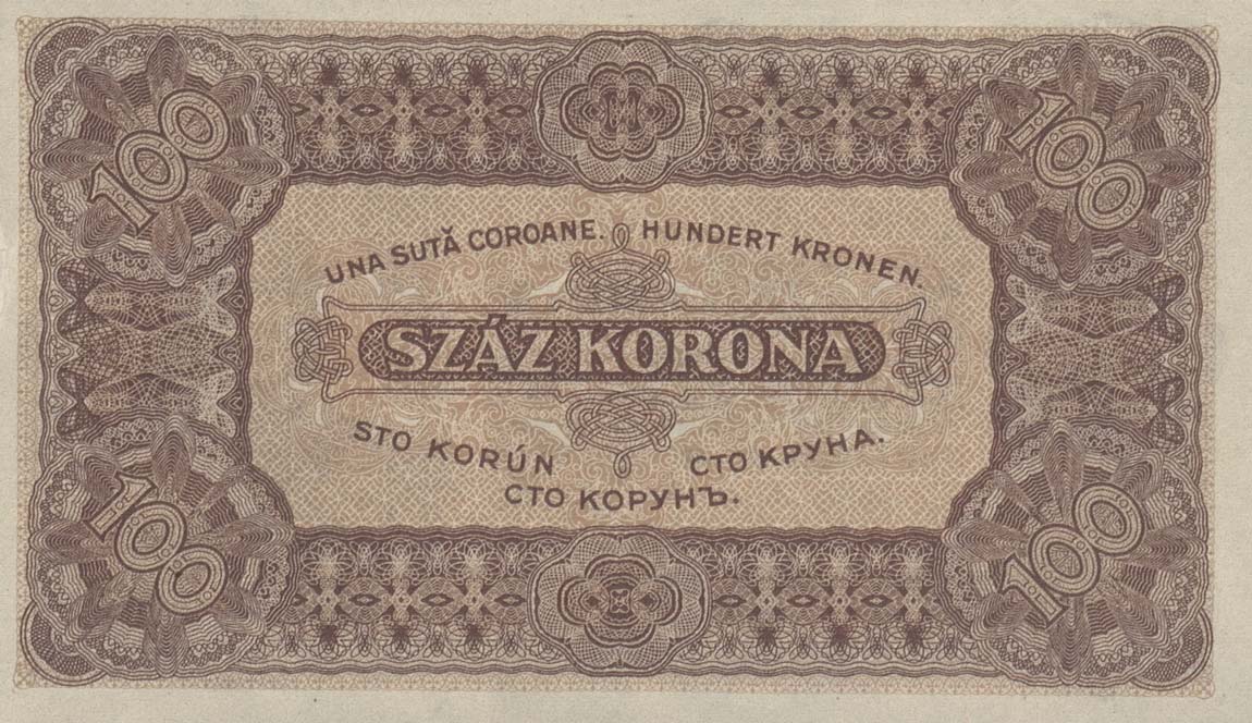 Back of Hungary p73b: 100 Korona from 1923