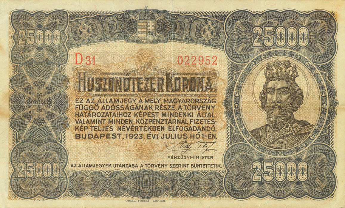 Front of Hungary p78: 25000 Korona from 1923