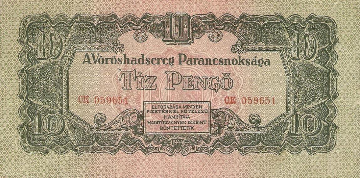 Front of Hungary pM5: 10 Pengo from 1944