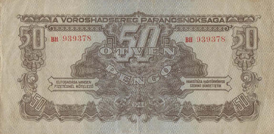 Front of Hungary pM7: 50 Pengo from 1944