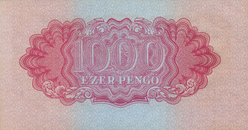 Back of Hungary pM9: 1000 Pengo from 1944