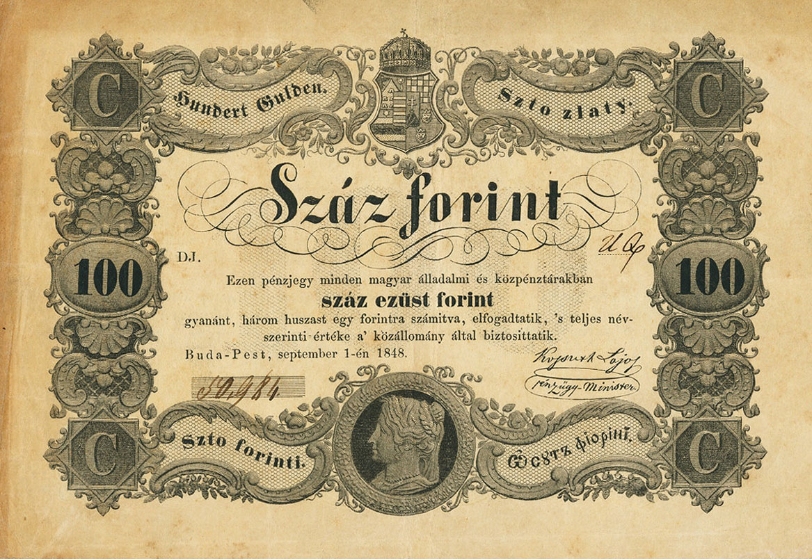 Front of Hungary pS118: 100 Forint from 1848