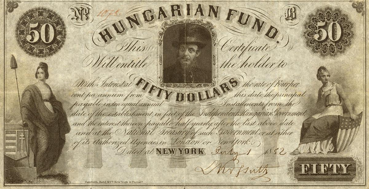 Front of Hungary pS139: 50 Dollars from 1852