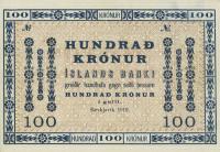 p14r from Iceland: 100 Kronur from 1919