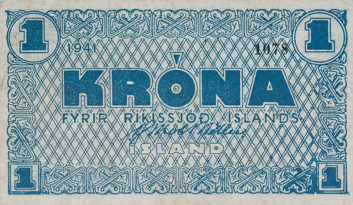 Front of Iceland p22g: 1 Kronur from 1947