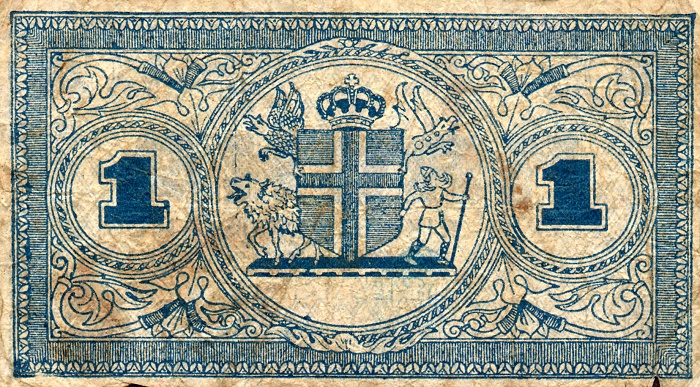 Back of Iceland p22m: 1 Kronur from 1946