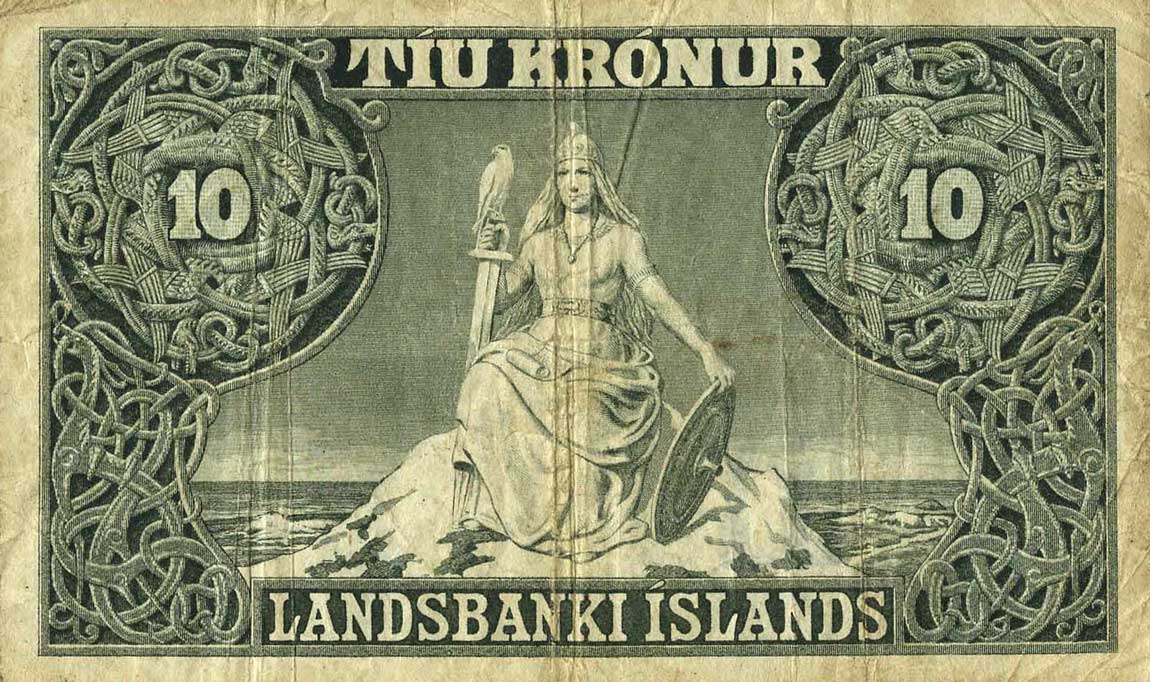 Back of Iceland p24: 10 Kronur from 1928