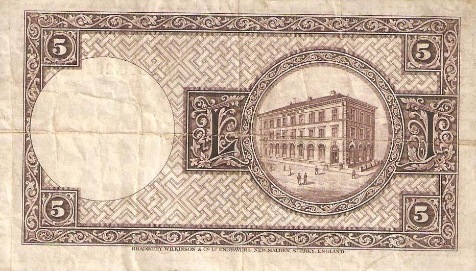 Back of Iceland p27b: 5 Kronur from 1928