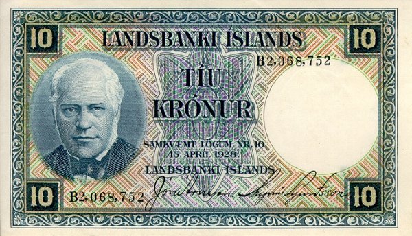 Front of Iceland p28a: 10 Kronur from 1928