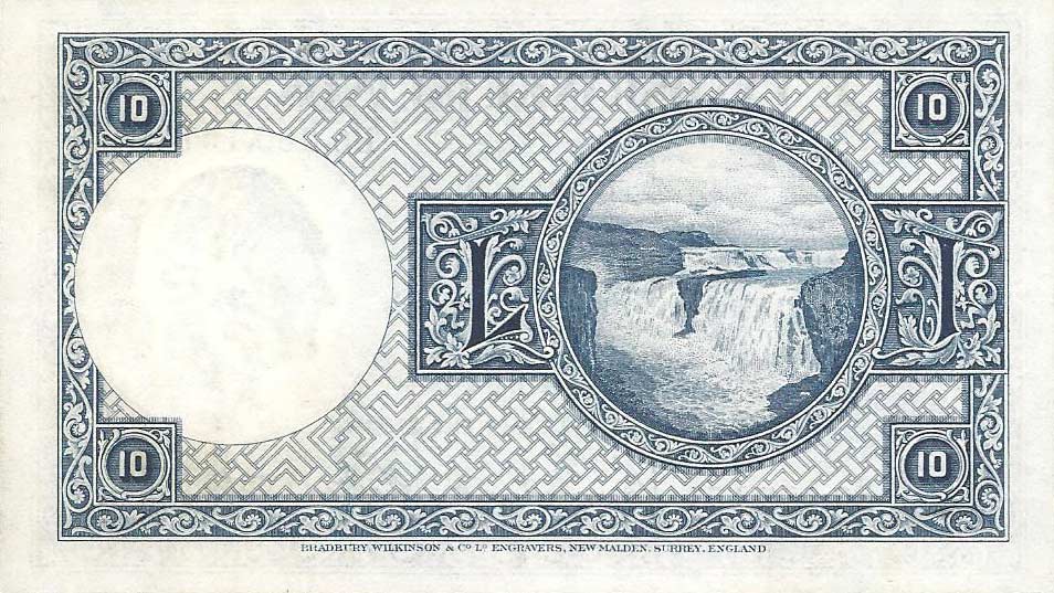 Back of Iceland p28c: 10 Kronur from 1928