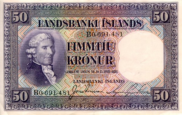 Front of Iceland p29a: 50 Kronur from 1928