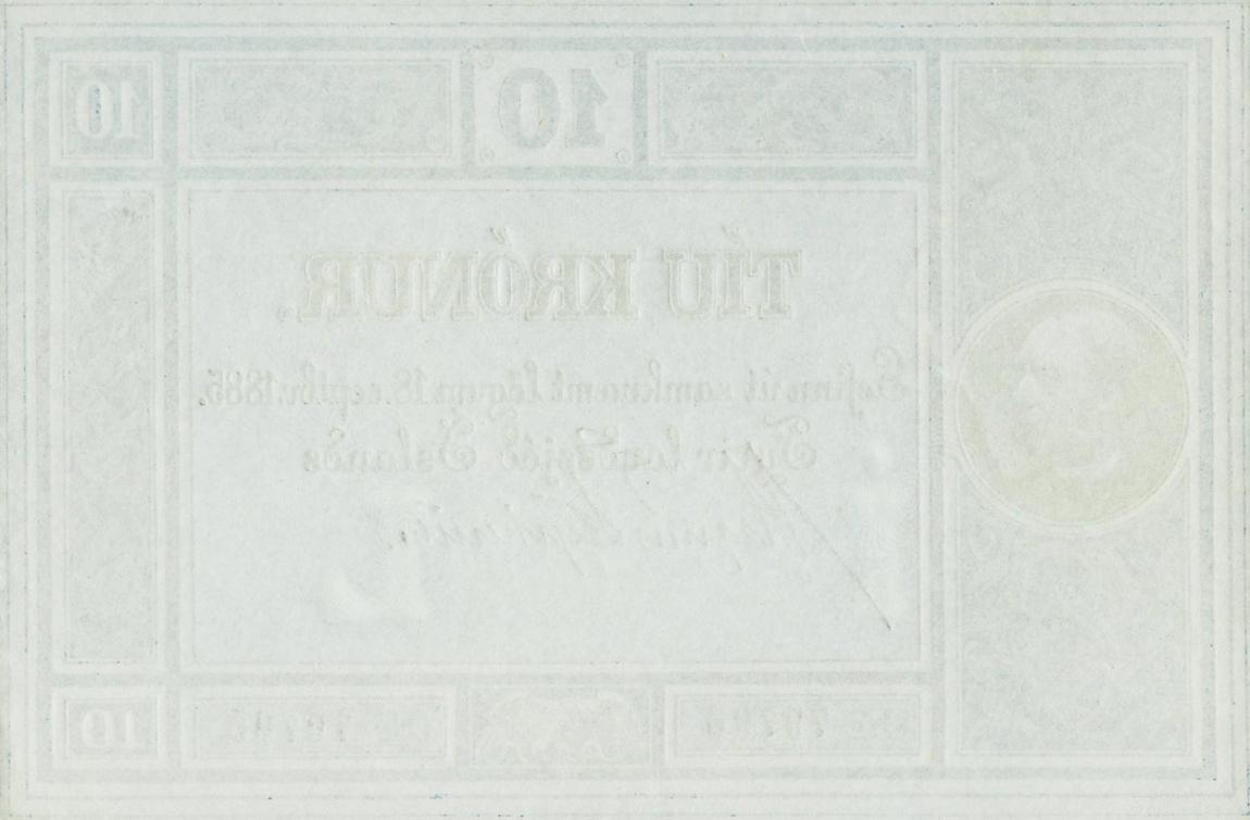 Back of Iceland p2a: 10 Kronur from 1885