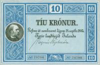 p2a from Iceland: 10 Kronur from 1885