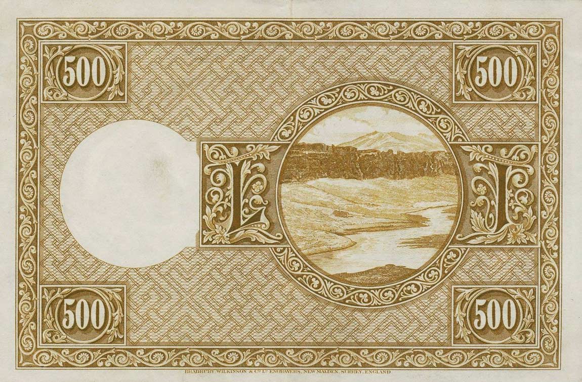 Back of Iceland p36a: 500 Kronur from 1928