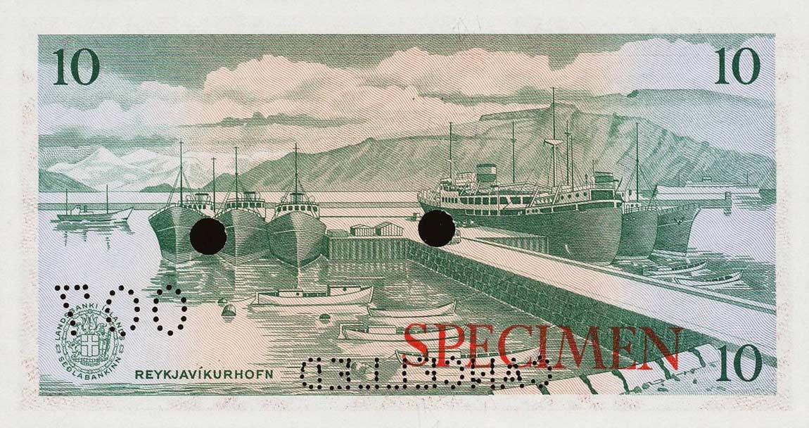 Back of Iceland p38s1: 10 Kronur from 1957