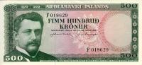 p45a from Iceland: 500 Kronur from 1961