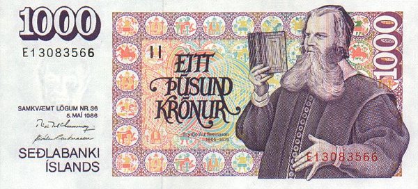 Front of Iceland p56a: 1000 Kronur from 1994