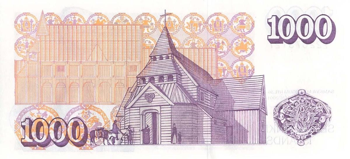 Back of Iceland p59A: 1000 Kronur from 2001