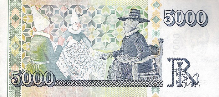 Back of Iceland p60: 5000 Kronur from 2001