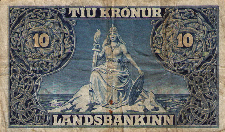 Back of Iceland p8a: 10 Kronur from 1885