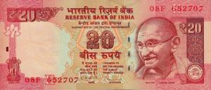 Gallery image for India p103d: 20 Rupees from 2013