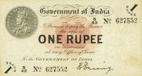 p1c from India: 1 Rupee from 1917