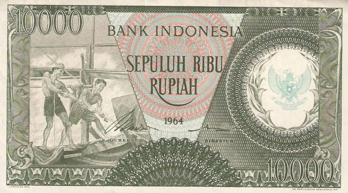 Front of Indonesia p101a: 10000 Rupiah from 1964