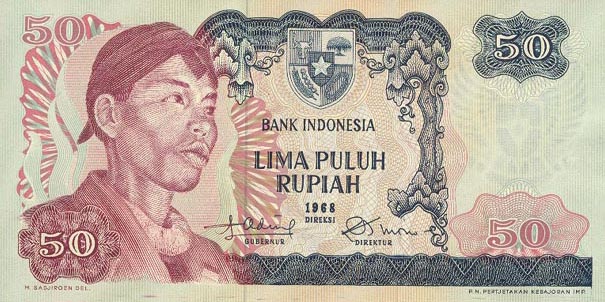 Front of Indonesia p107a: 50 Rupiah from 1968