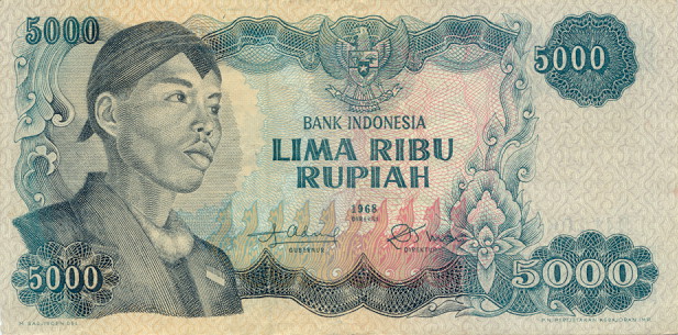 Front of Indonesia p111a: 5000 Rupiah from 1968