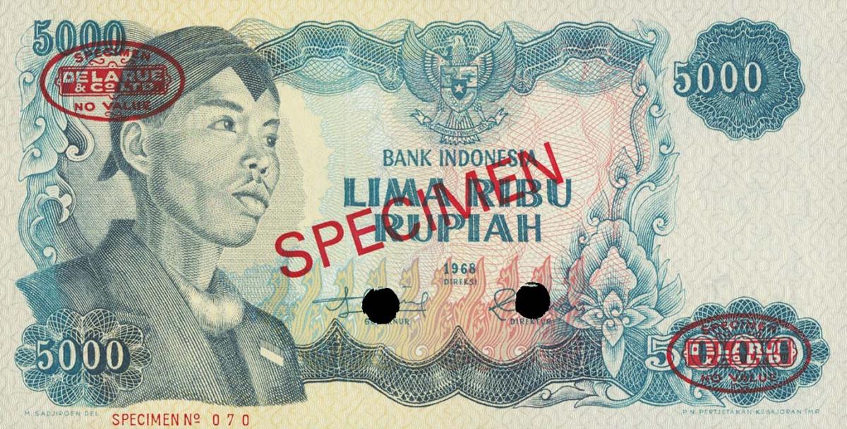 Front of Indonesia p111s2: 5000 Rupiah from 1968