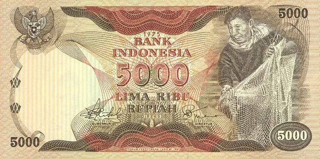 Front of Indonesia p114a: 5000 Rupiah from 1975