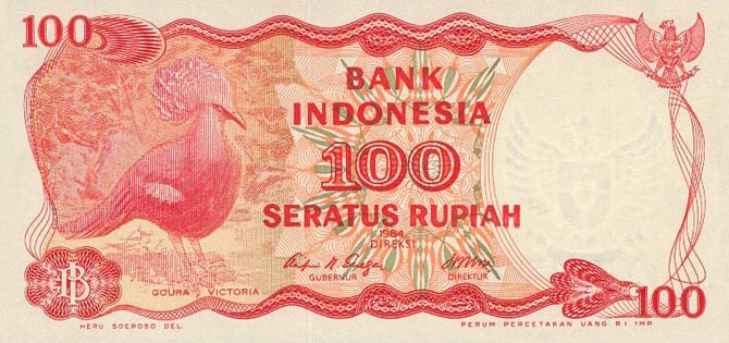 Front of Indonesia p122a: 100 Rupiah from 1984