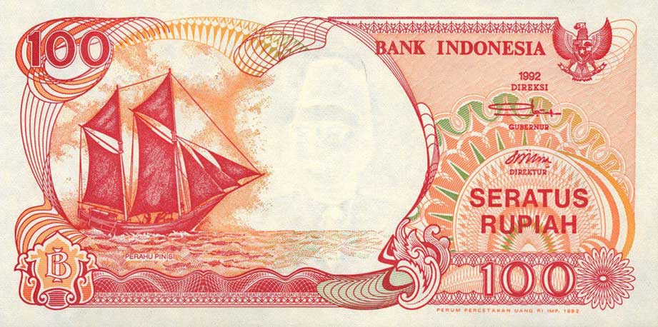 Front of Indonesia p127a: 100 Rupiah from 1992