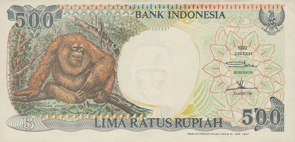 Front of Indonesia p128f: 500 Rupiah from 1997