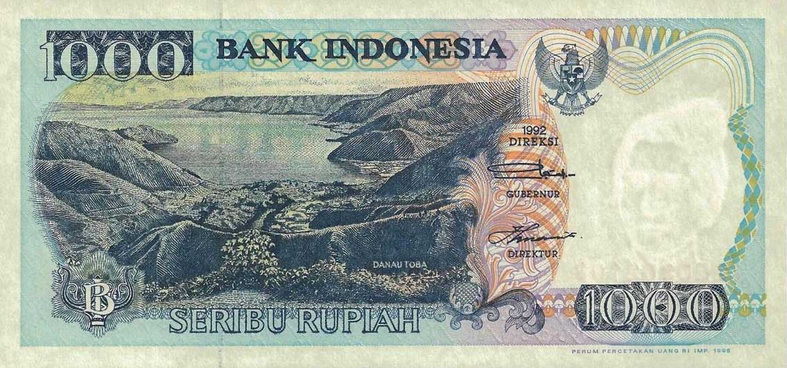 Front of Indonesia p129e: 1000 Rupiah from 1996