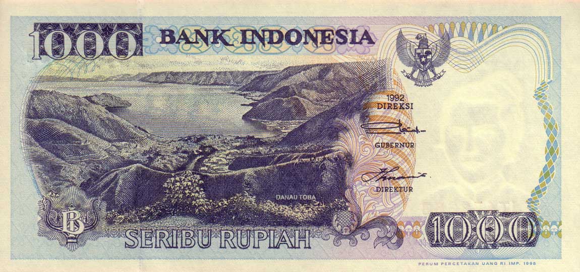 Front of Indonesia p129g: 1000 Rupiah from 1998